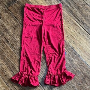 KicKee Pants Red Ruffle Hem Pants